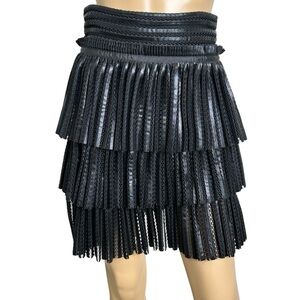Maje Juppon black layered mesh skirt 38